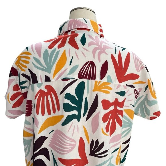 Gyal Bashy Floral Print Button Shirt Medium Sustainable Boxy Fit Cottagecore Y2K - Picture 9 of 10